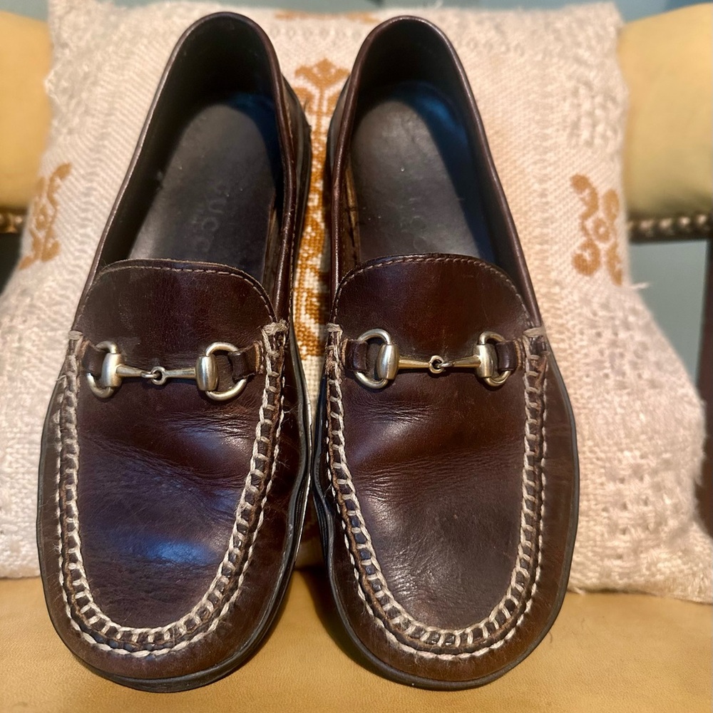 Gucci Dark Brown Leather Loafers